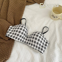 Load image into Gallery viewer, Check Design Hand Shape Half Cup Padded Bra