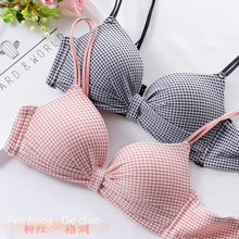 Load image into Gallery viewer, Dotted Bow Style Medium Padded Double Stripped Bra ( Only Bra )