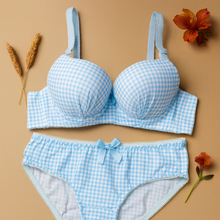 Load image into Gallery viewer, Bow Dotted Wired Cotton Pushup Bra Set