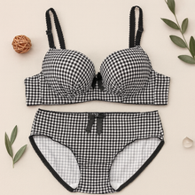 Load image into Gallery viewer, Bow Dotted Wired Cotton Pushup Bra Set