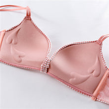 Load image into Gallery viewer, Dotted Bow Style Medium Padded Double Stripped Bra ( Only Bra )