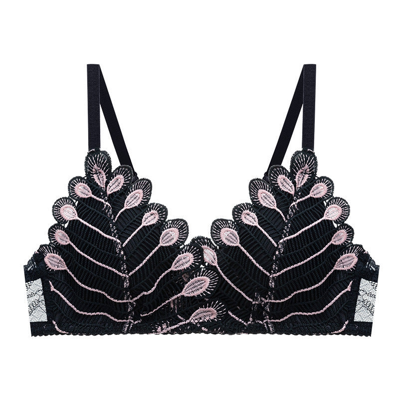 Crochet Thin Light Padded Leaf Design Bra