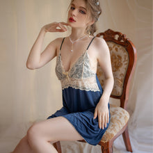 Load image into Gallery viewer, Short Lace Silk Material Nighty (35218)
