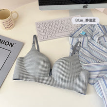 Load image into Gallery viewer, Check Design Hand Shape Medium Padded Deep Cleavage Bra
