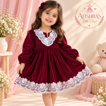 Load image into Gallery viewer, Velvet Bloom Dress-Alishba’s Little Closet
