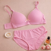 Load image into Gallery viewer, Bow Design Soft &amp; Smooth Padded Bra &amp; Panty Set
