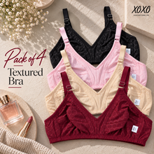Load image into Gallery viewer, Pack of 4 Textured Daily Wear Bra
