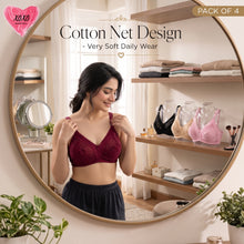 Load image into Gallery viewer, Pack of 4 Cotton Net Design Very Soft Daily Wear Bra
