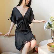 Load image into Gallery viewer, Silky Deep Neck Short Length Nighty
