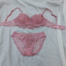 Load image into Gallery viewer, Very Thin Padded Half Cup Pushup Wired  Net Bra &amp; Panty Set
