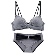 Load image into Gallery viewer, Dotted Bow Style Medium Padded Double Stripped Bra ( Only Bra )
