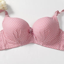 Load image into Gallery viewer, Dotted Cotton Medium Padded Laced Wired Pushup Bra
