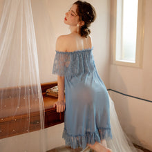 Load image into Gallery viewer, Off Shoulder Design Net Nighty (711)
