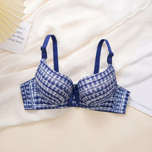 Load image into Gallery viewer, Check Design Elegant Wired Daily Wear Pushup Bra
